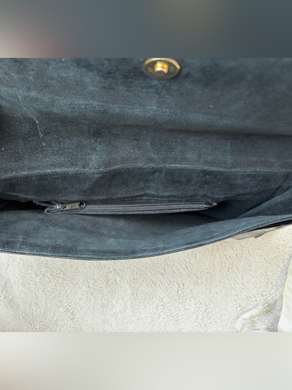 Vintage 70s 80s Black Eel Skin Clutch Purse - Picture 8 of 13
